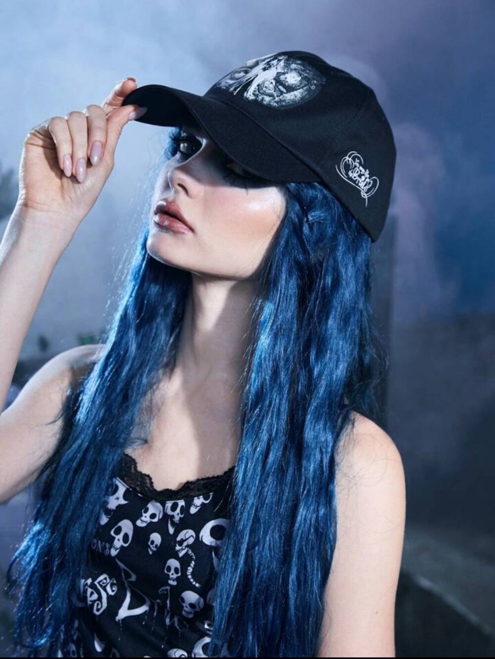 Classic Black Baseball Cap with Skull Graphic - Picture 3 of 10